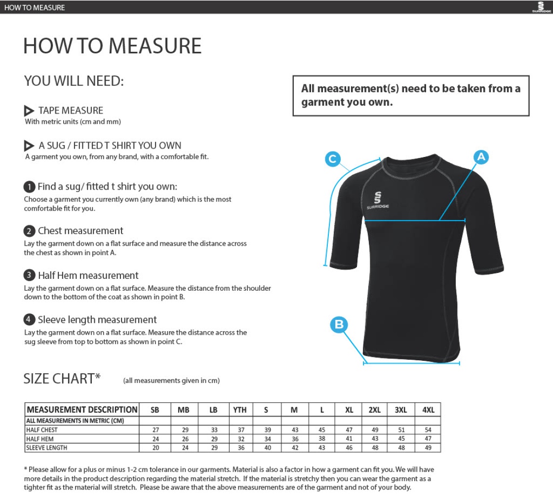 Wandsworthians S/S Sug - Size Guide